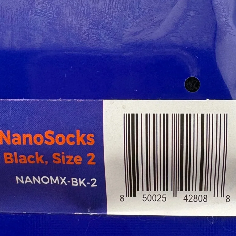 NanoSocks Black Size 2 Compression Ankle Sleeves‎ 3D Nano-Weave 3 Pairs